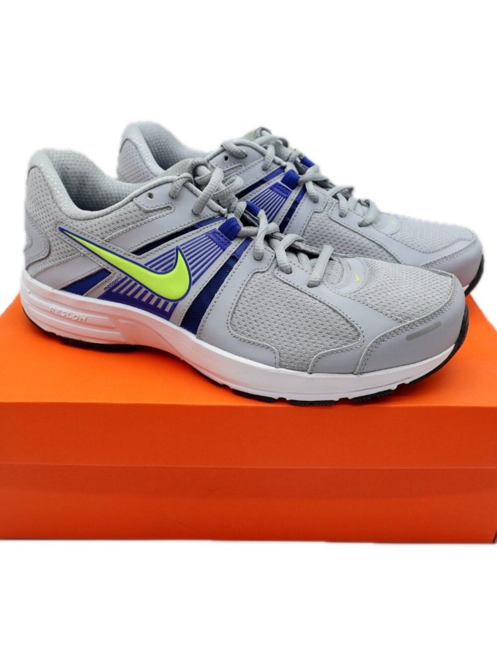 Nike Dart 10 Men's 8.5 Running Shoes Grey Volt Blue Wide 4E Mesh New